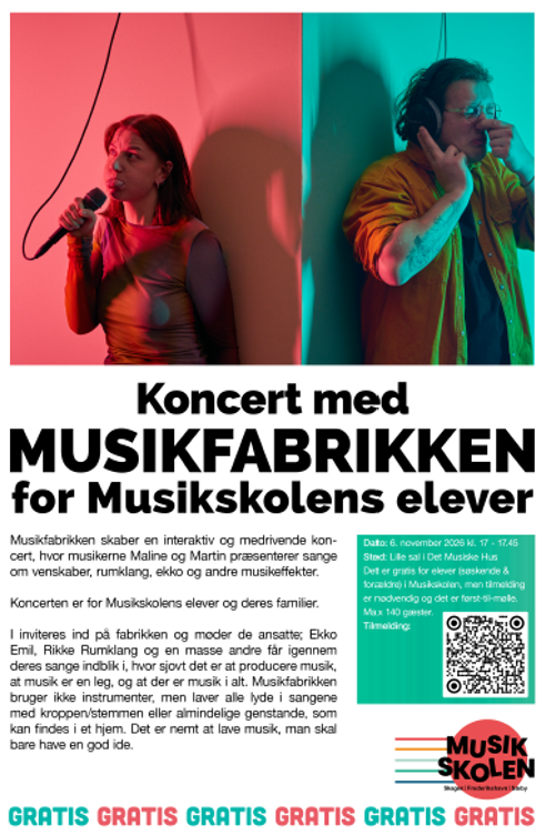 Koncert med Musikfabrikken for Forskole elever