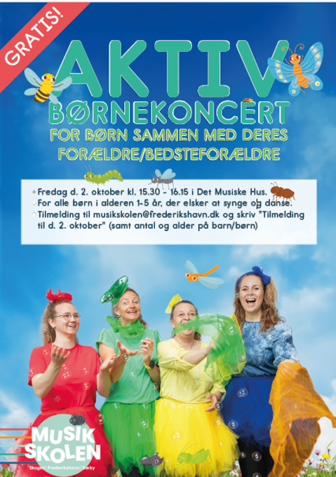 Aktiv børnekoncert fredag d. 2. oktober i Det Musiske Hus
