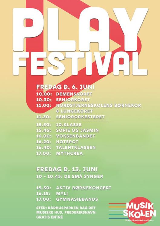 Program Playfestival d. 6. og 13. juni ved Det Musiske Hus